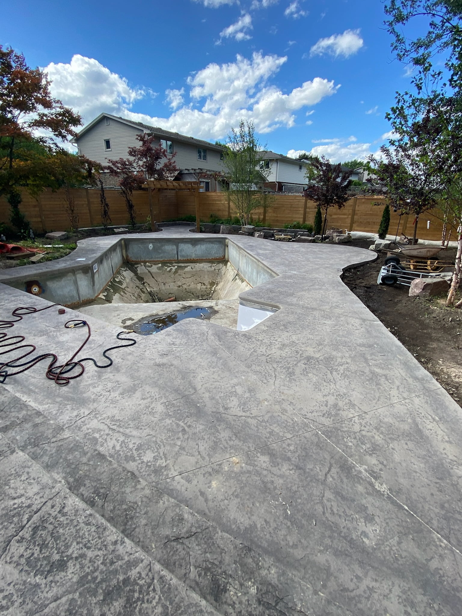new stamped concrete pool deck