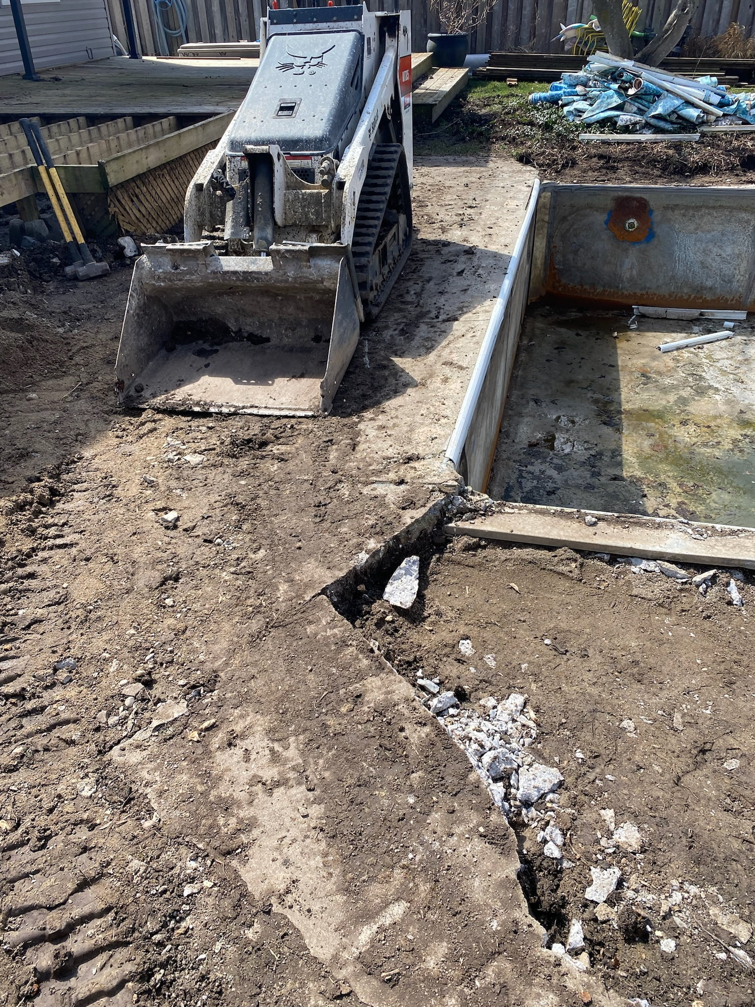 equipment leveling ground for new pool deck