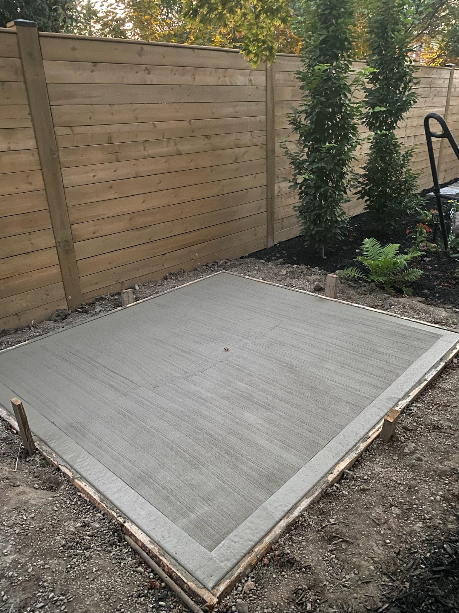 concrete pad for pool shed