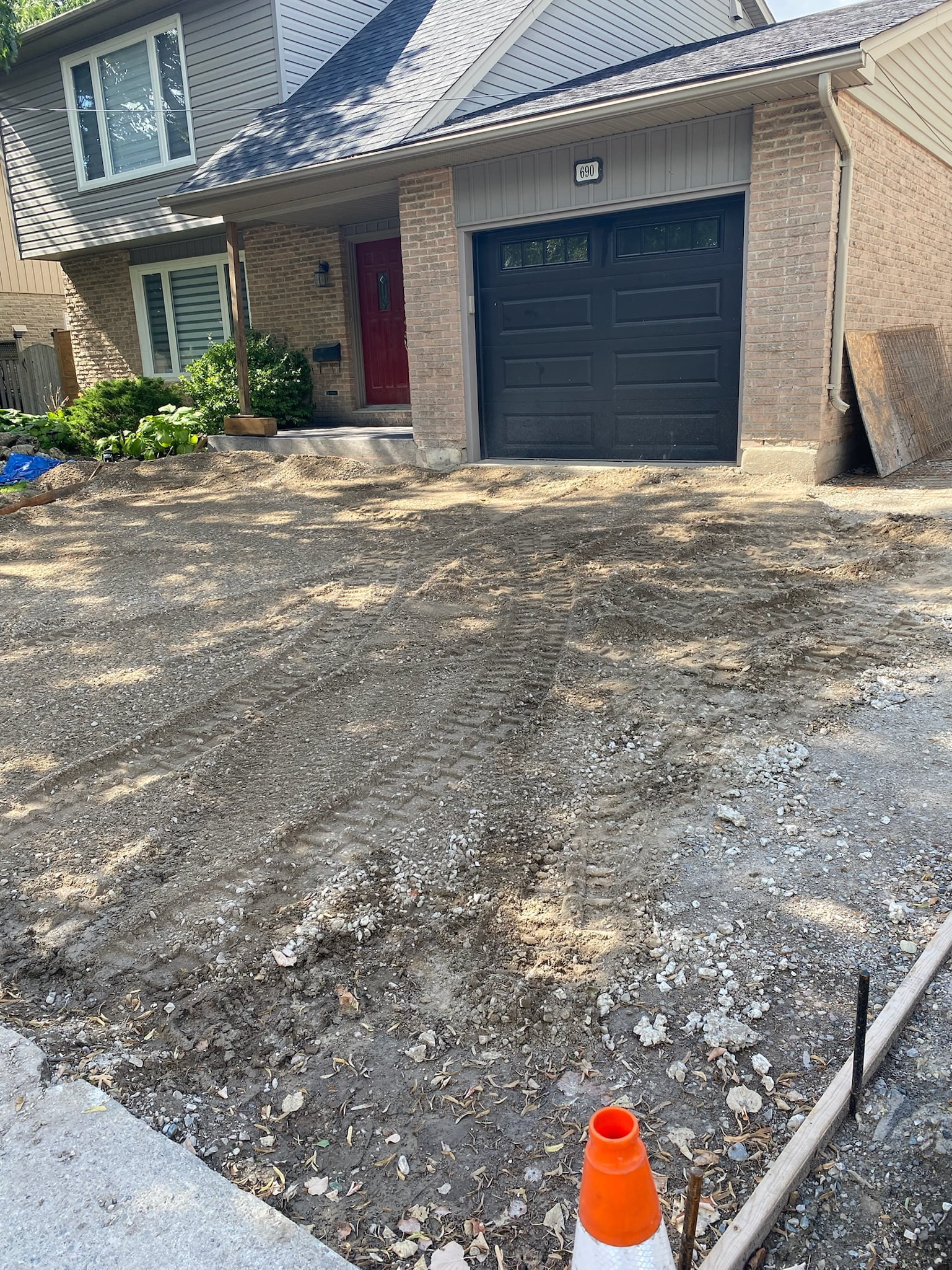 old concrete driveway removed