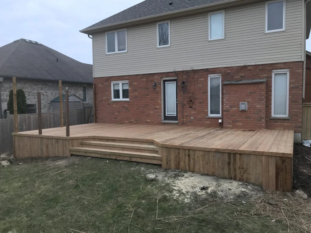 wooden deck on back of house