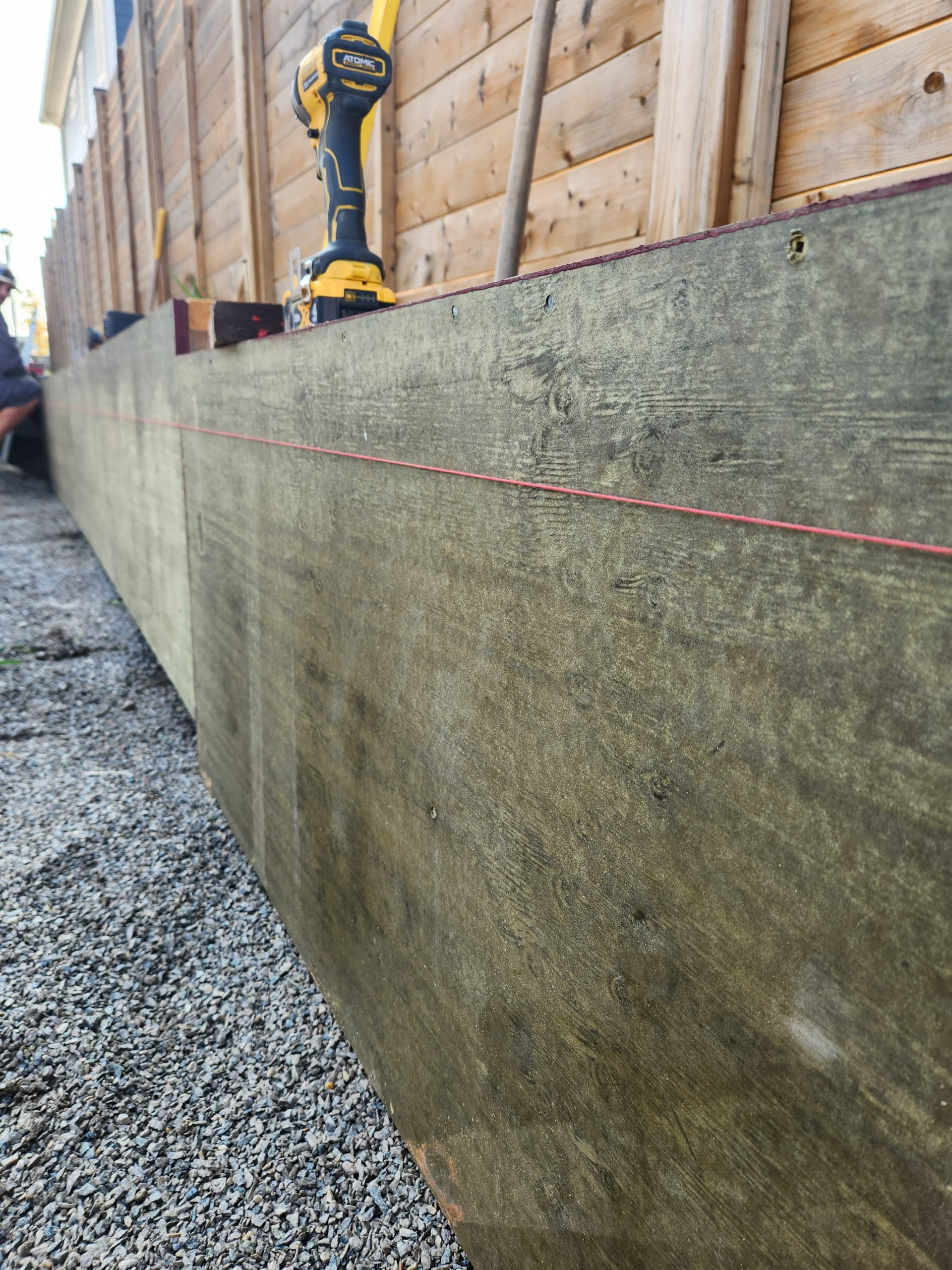 forming deck area while building new inground pool
