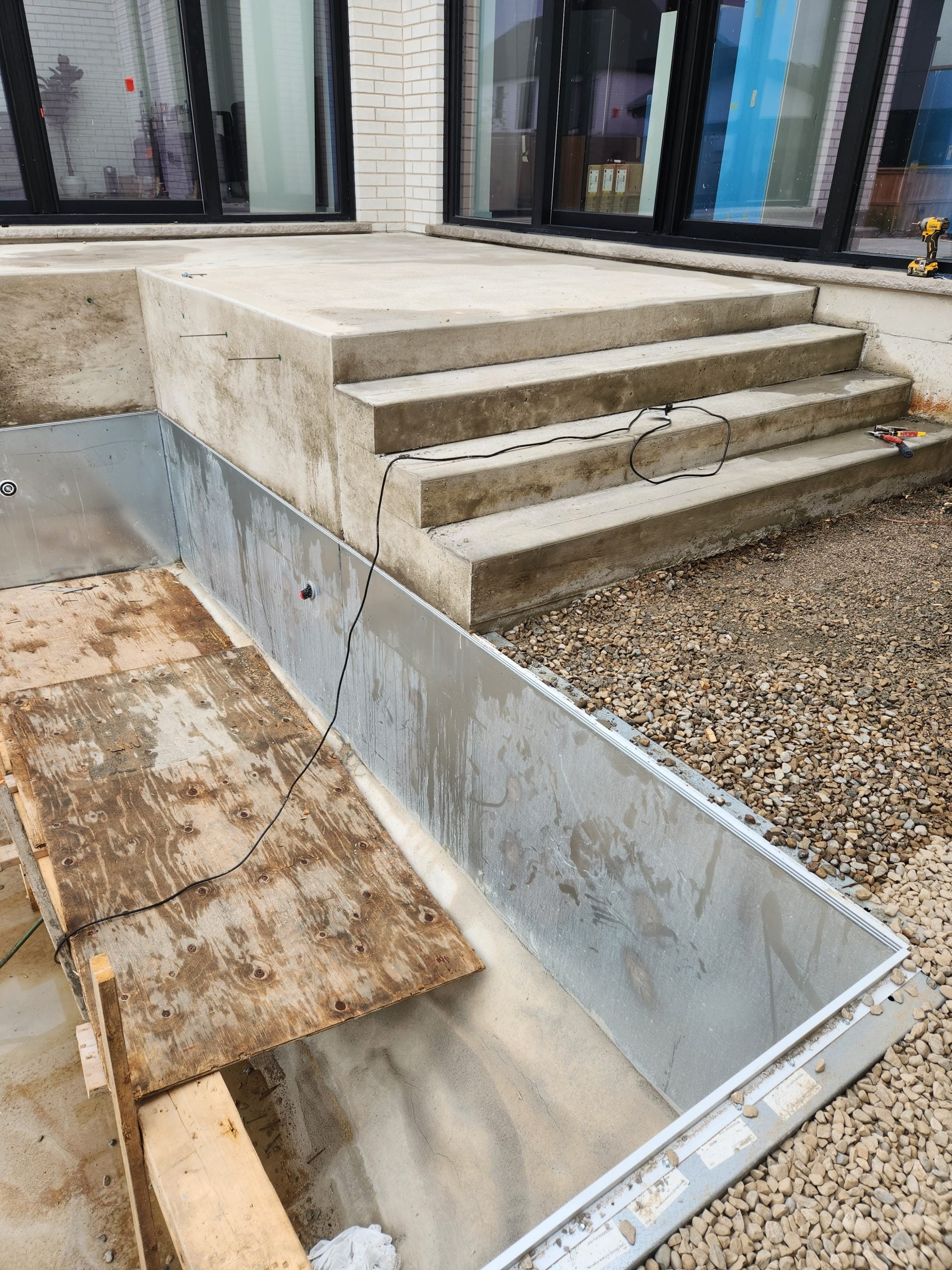 concrete stairs after forms removed