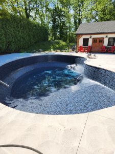 new pool liner installed