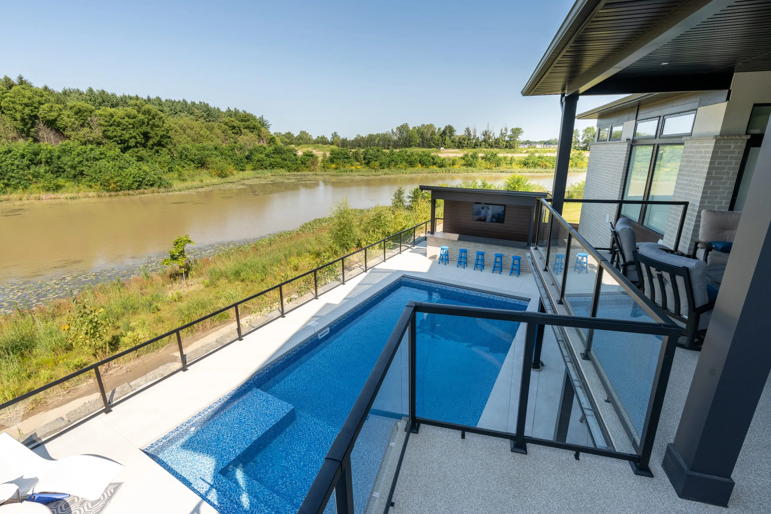 Winterberry Job site showing the excellence and elegance of Cracknell Pools backyard services